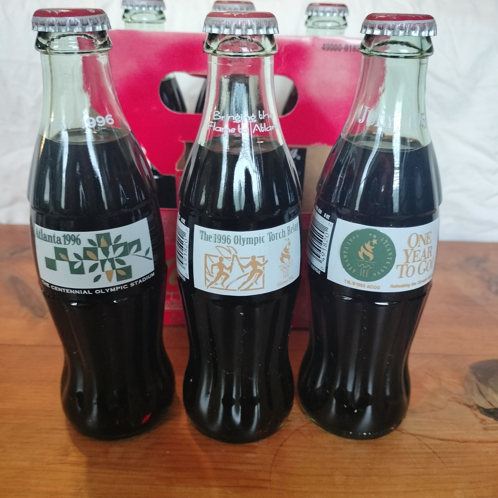 1996 Coca-Cola 8oz ATLANTA OLYMPICS 6 Unopened Bottles-Coke - Picture 6 of 6